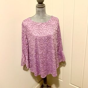 ELLE Long Belle Sleeved, Lined Lace Top